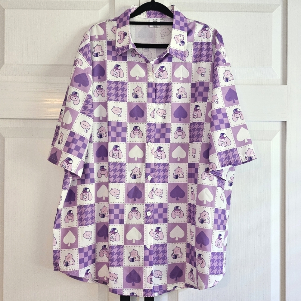 Paws of Pride Heart Button Ace Short Sleeve Button Down